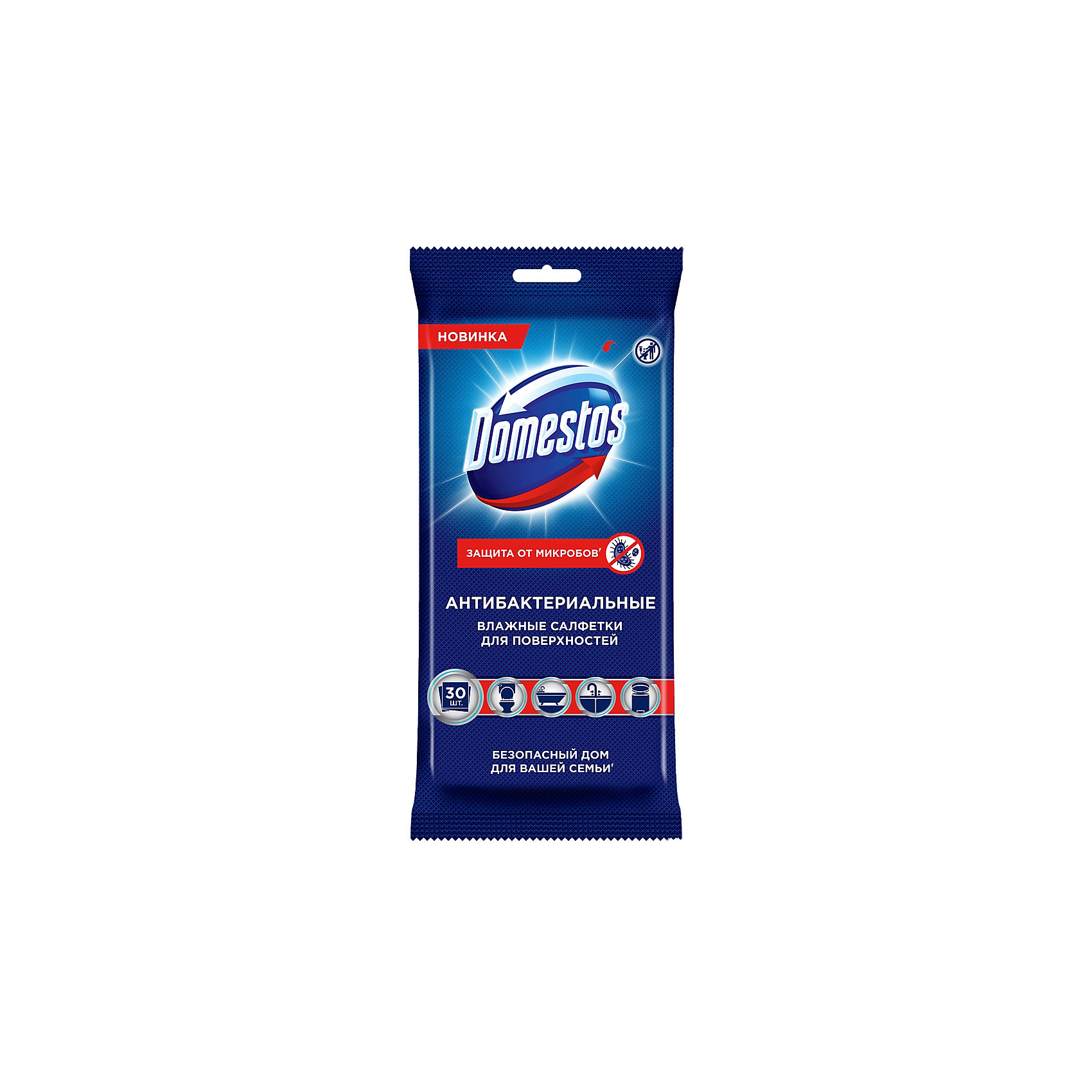 фото Влажные салфетки domestos антибактериальные, 30 шт