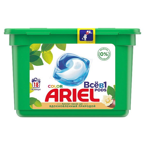 

Капсулы для стирки Ariel Pods Масло Ши Аромат Природы Всё в 1 капсуле, 18 шт, Weiß/beige, Капсулы для стирки Ariel Pods Масло Ши Аромат Природы Всё в 1 капсуле, 18 шт