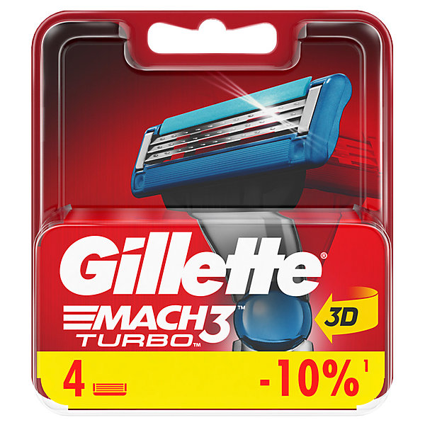 Сменные кассеты Mach3 Turbo 4 шт GILLETTE 16555722