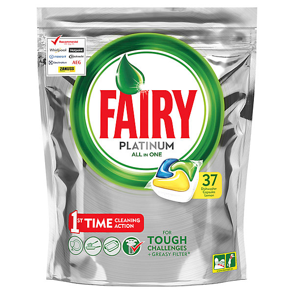 

Капсулы для посудомоечной машины Fairy Platinum All in One Лимон 37 шт/уп, Weiß/beige, Капсулы для посудомоечной машины Fairy Platinum All in One Лимон 37 шт/уп