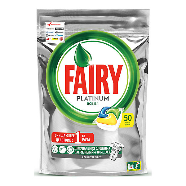 

Капсулы для посудомоечной машины Fairy Platinum All in One Лимон 50 шт/уп, Weiß/beige, Капсулы для посудомоечной машины Fairy Platinum All in One Лимон 50 шт/уп