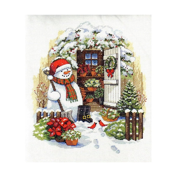 фото Набор для вышивания dimensions "снеговик во дворе"