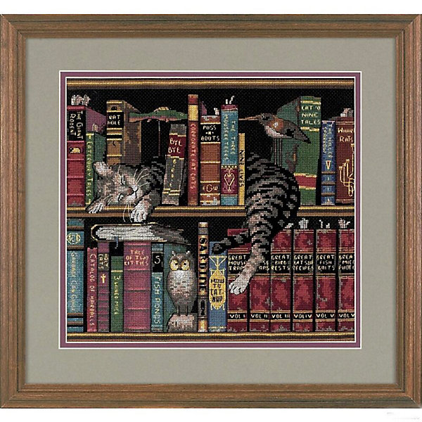 

Набор для вышивания "Кот в книгах" 30 x 28 см, Weiß/beige, Набор для вышивания "Кот в книгах" 30 x 28 см