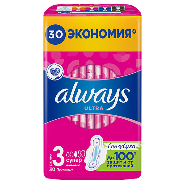 

Гигиенические прокладки с крылышками Always Ultra Супер, размер 3, 30 штук, Weiß/beige, Гигиенические прокладки с крылышками Always Ultra Супер, размер 3, 30 штук