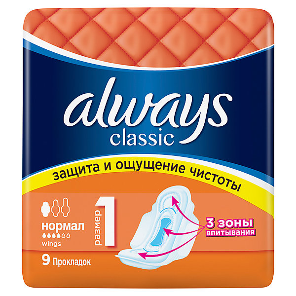 

Гигиенические прокладки с крылышками Always Classic Normal Dry размер 1, 9 штук, Weiß/beige, Гигиенические прокладки с крылышками Always Classic Normal Dry размер 1, 9 штук