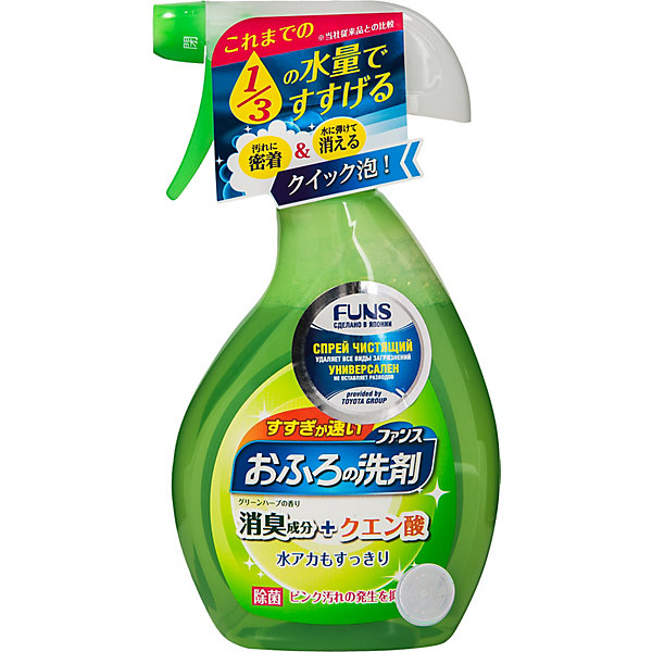 Спрей чистящий для ванной комнаты с ароматом свежей зелени, 380 мл FUNS 16576715