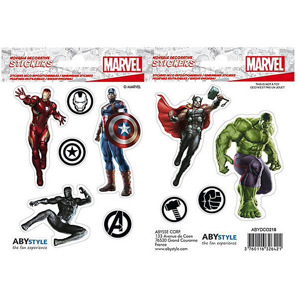 фото Наклейки abystyle: marvel :stickers: 16x11cm/ 2 sheets: avengers x5 abydco417 -