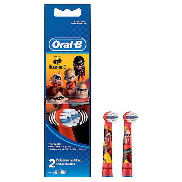 фото Сменные насадки для электрических щеток oral-b stages power incredibles, 2шт.