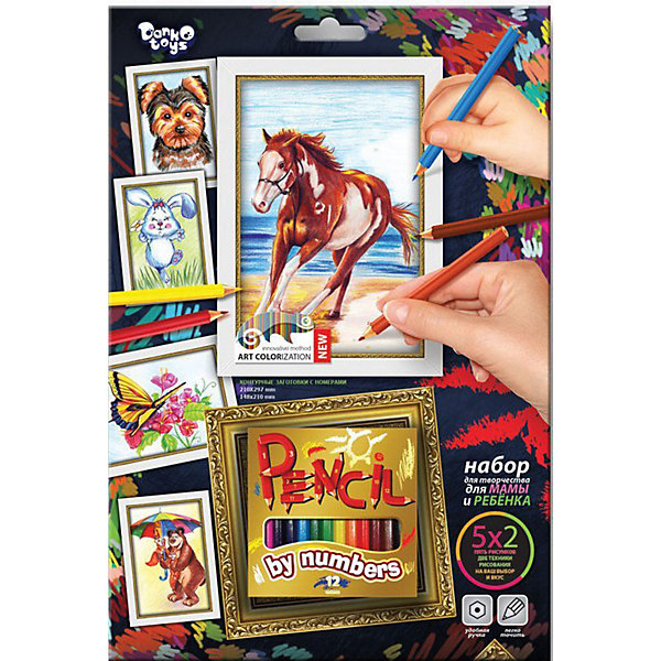 

Раскраска карандашами по номерам Danko Toys Pencil by number, Разноцветный, Раскраска карандашами по номерам Danko Toys Pencil by number