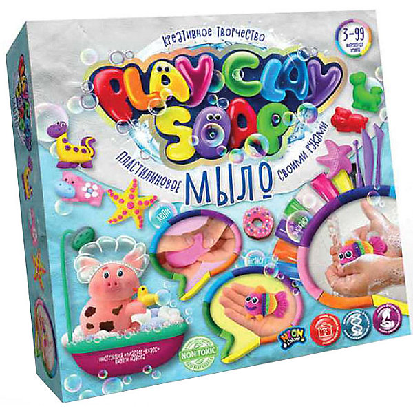 фото Набор для творчества danko toys play clay soap «пластилиновое мыло», 8 цветов