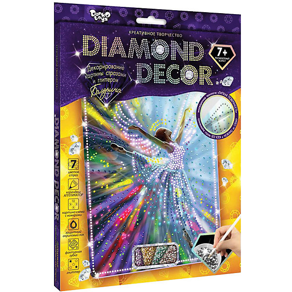 

Набор для создания мозаики Danko Toys Diamond décor, планшетка без рамки, Разноцветный, Набор для создания мозаики Danko Toys Diamond décor, планшетка без рамки