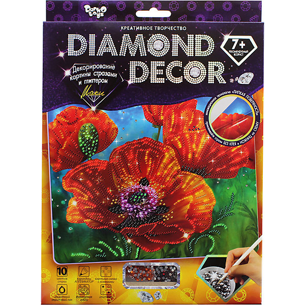 

Набор для создания мозаики Danko Toys Diamond décor, планшетка без рамки, Разноцветный, Набор для создания мозаики Danko Toys Diamond décor, планшетка без рамки