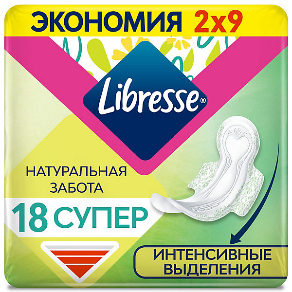 Прокладки гигиенические Natural Care Ultra Super, 18 шт Libresse 16662622