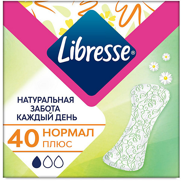 

Прокладки ежедневные Libresse Natural Care Normal, 40 шт