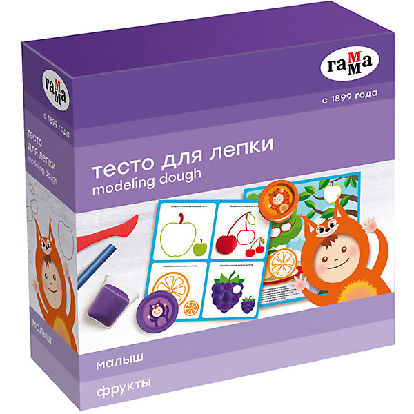 

Игровой набор теста для лепки с карточкой Гамма "Фрукты", 5 цветов