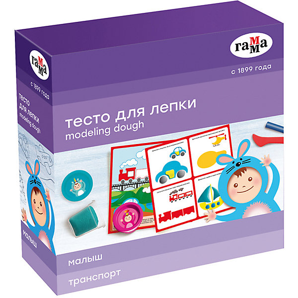 

Игровой набор теста для лепки с карточкой Гамма "Транспорт", 5 цветов