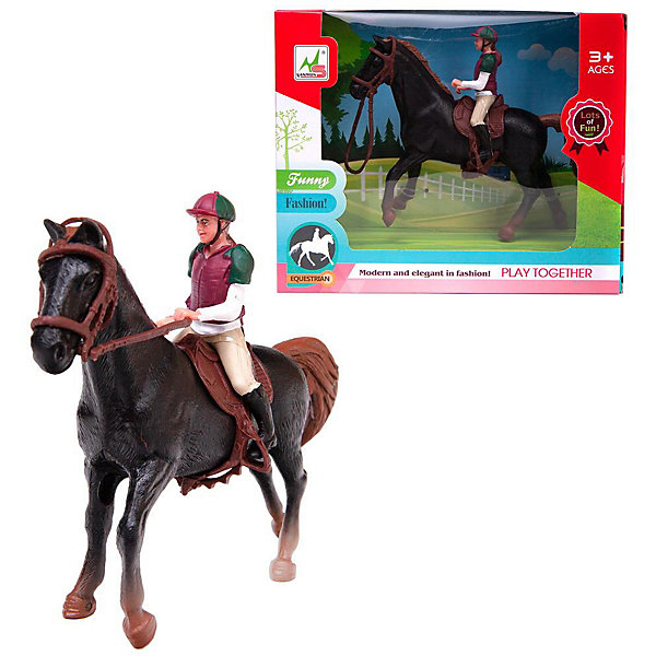 

Игровой набор Junfa Toys Лошадка с наездником, Черный, Игровой набор Junfa Toys Лошадка с наездником
