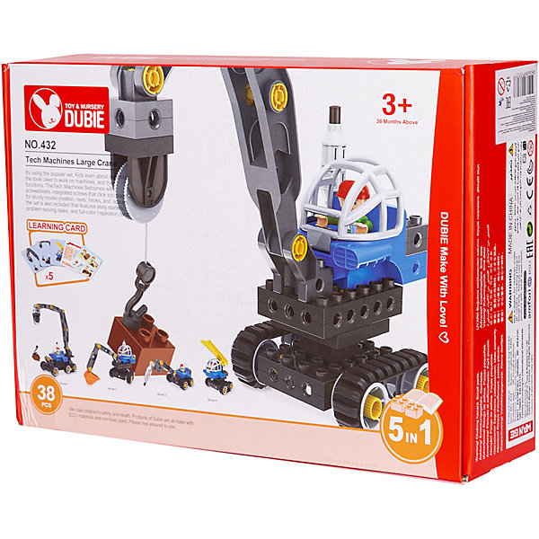 

Машинка-конструктор 5 в 1 Junfa Toys "Собери сам" Строительная техника, 38 деталей, Разноцветный, Машинка-конструктор 5 в 1 Junfa Toys "Собери сам" Строительная техника, 38 деталей