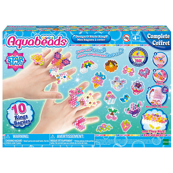 

Игровой набор Aquabeads Колечки делюкс, Синий, Игровой набор Aquabeads Колечки делюкс