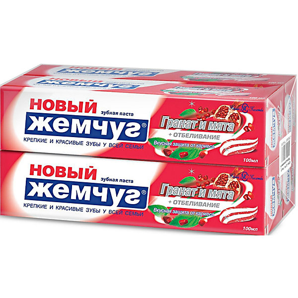 

Зубная паста Новый Жемчуг Гранат и мята и отбеливание, 100 мл, 4 шт