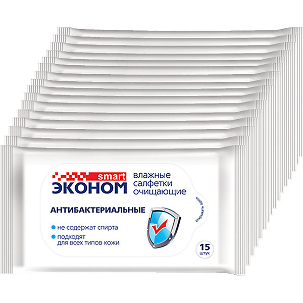 

Влажные салфетки Авангард "Эконом Smart" №15 антибактериальные, 15 шт