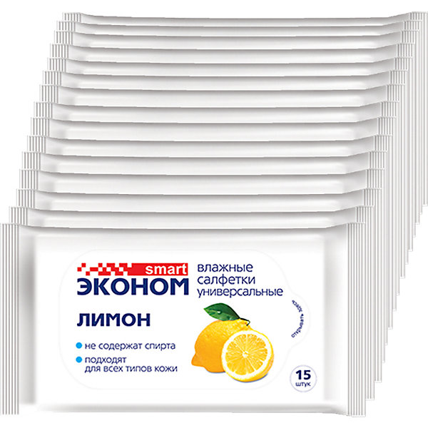 

Влажные салфетки Авангард "Эконом Smart" №15 лимон, 15 шт