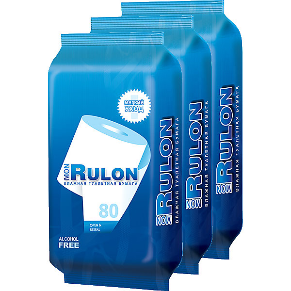 

Влажная туалетная бумага Авангард Mon Rulon № 80, 3 шт