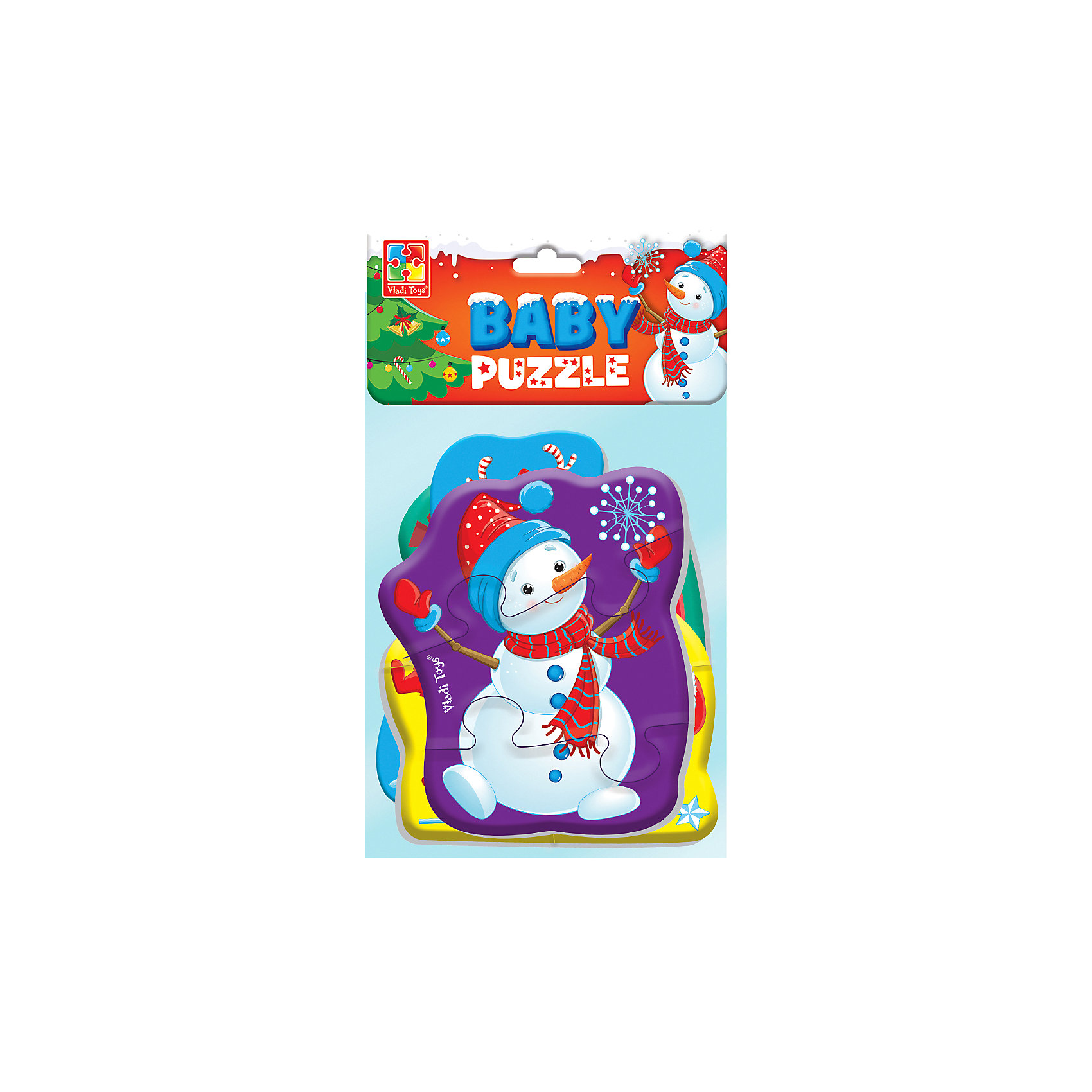 фото Мягкий пазл vladi toys baby puzzle новогодние приключения, 4 шт