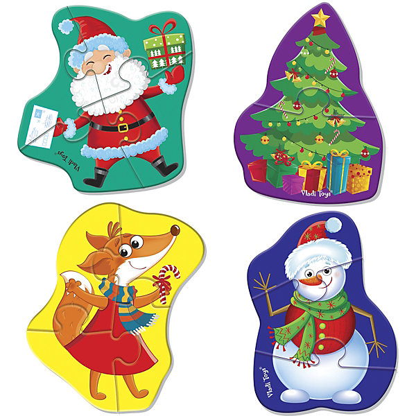 

Мягкий пазл Vladi Toys Baby puzzle Дед Мороз и друзья, 4 шт