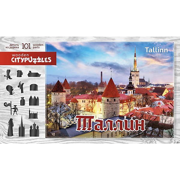 

Фигурный деревянный пазл Нескучные игры Citypuzzles "Таллин", 101 элемент