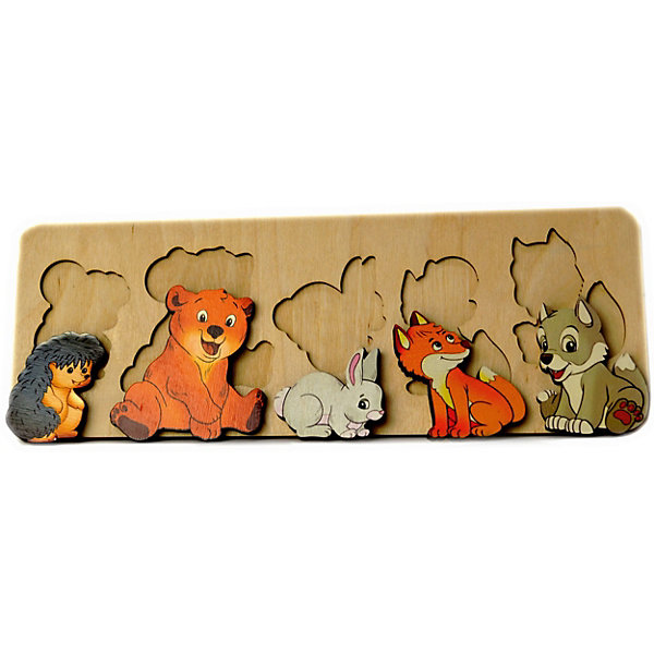 

Пазл-рамка Нескучные игры "Дикие животные", 5 элементов