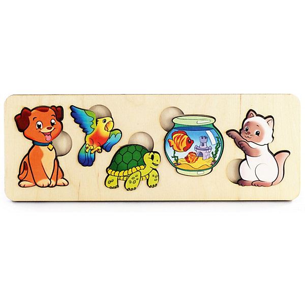 

Пазл-рамка Нескучные игры "Домашние животные", 5 элементов