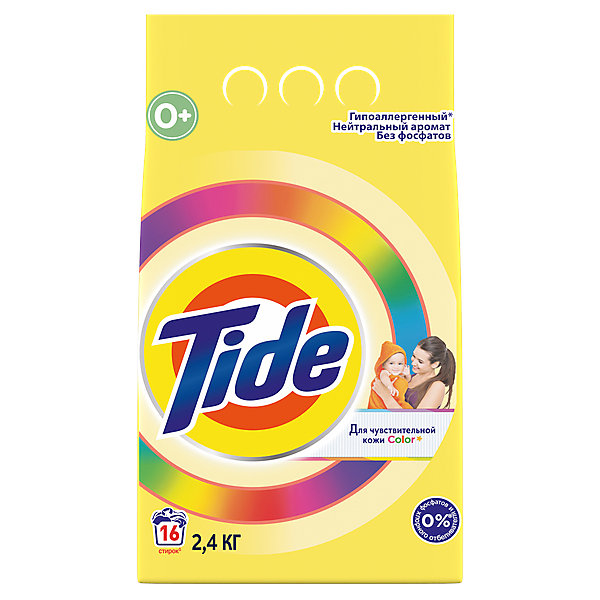 фото Детский стиральный порошок tide color для чувствительной кожи, 2,4 кг