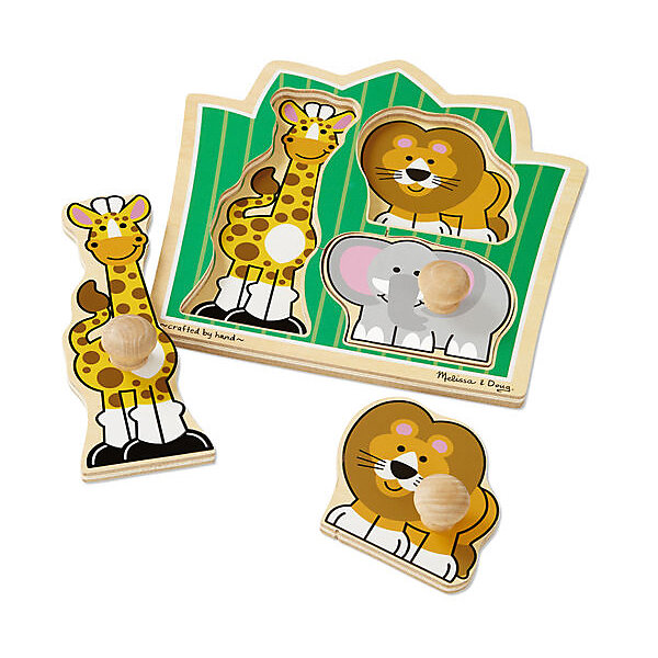 

Мои первые пазлы Melissa & Doug "Друзья из джунглей", 3 элемента