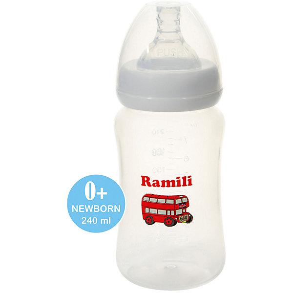 фото Бутылочка для кормления ramili 0+ слабый поток, 240 мл