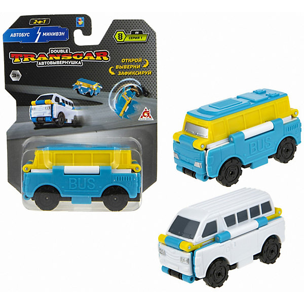 Машинка-трансформер Transcar Double Автобус/минивэн, 8 см 1Toy 16883859