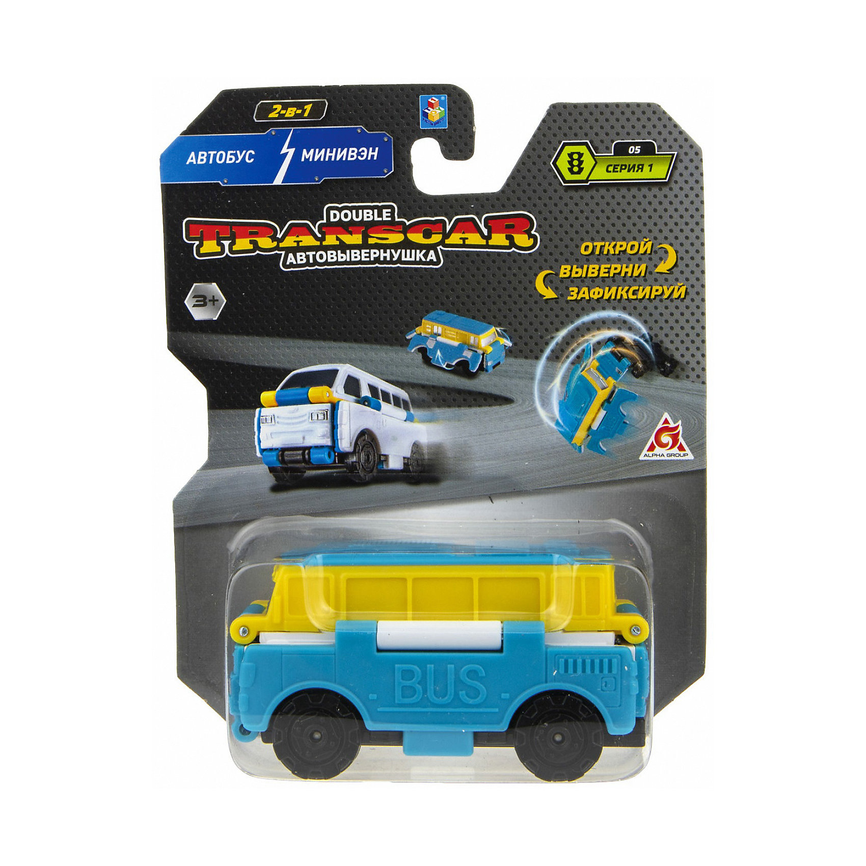 Машинка-трансформер Transcar Double Автобус/минивэн, 8 см 1Toy 16883859