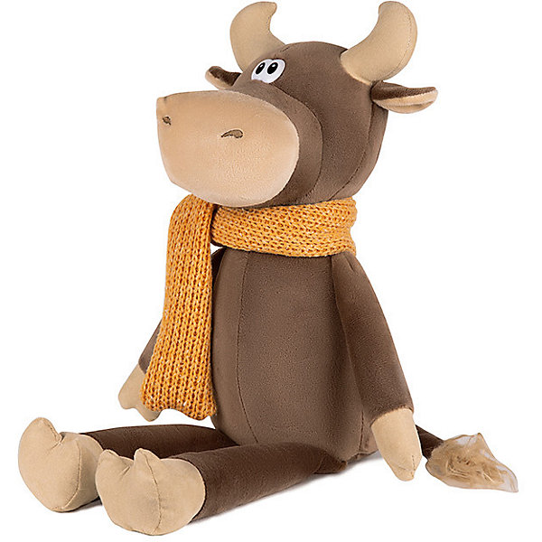 Мягкая игрушка Luxury Бычок Федот в вязаном шарфе, 23 см MAXITOYS 16898923