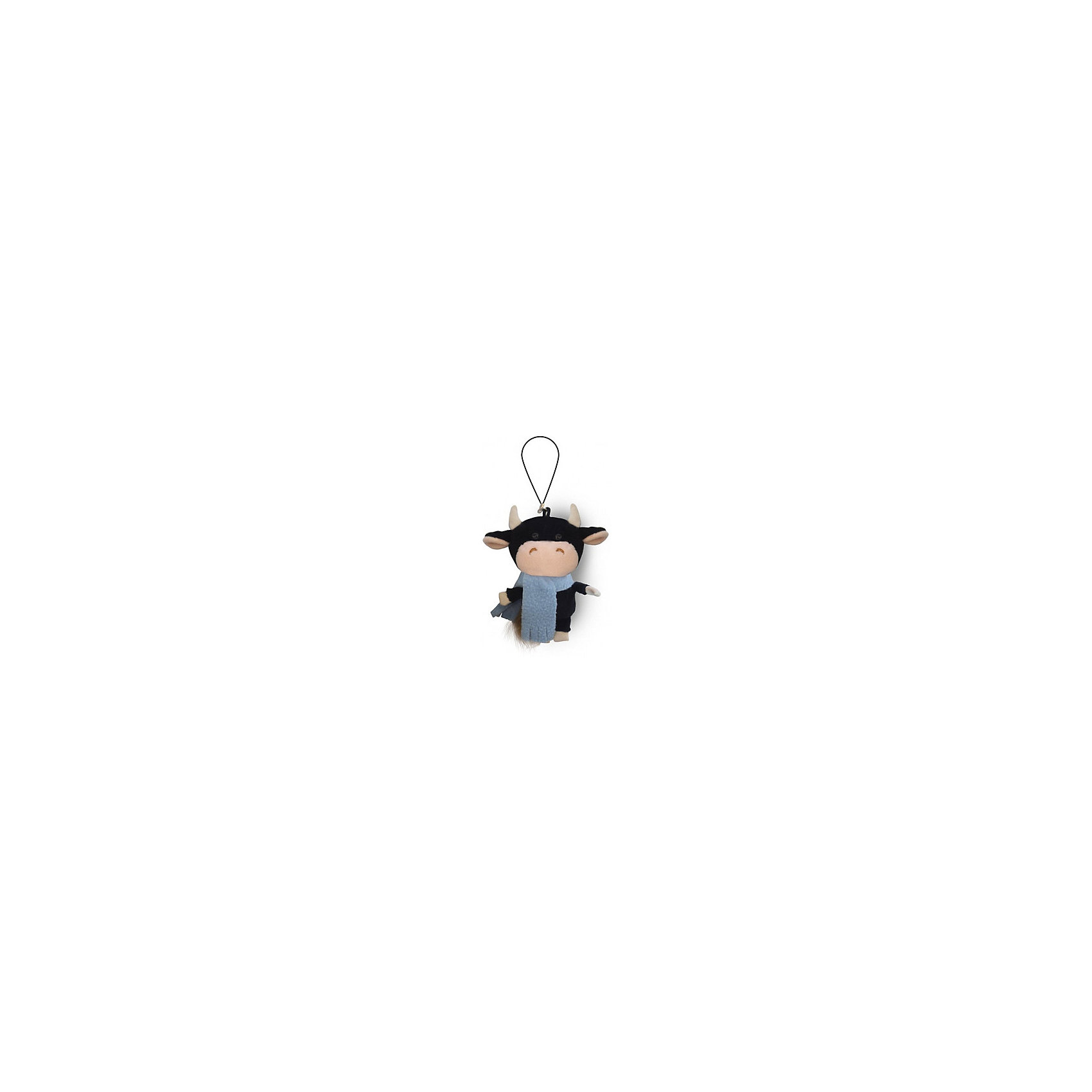 Мягкая игрушка Luxury Бычок черный в голубом шарфике, 11 см MAXITOYS 16898942