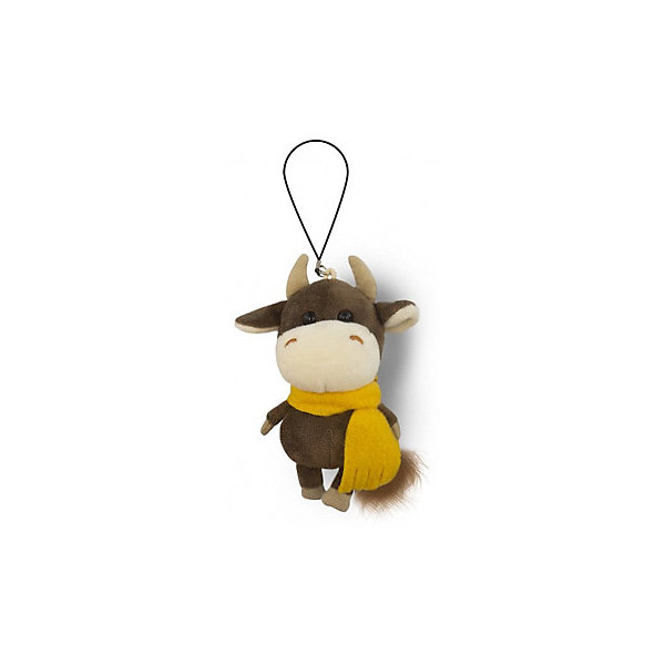 Мягкая игрушка Luxury Бычок коричневый в жёлтом шарфике, 11 см MAXITOYS 16898943