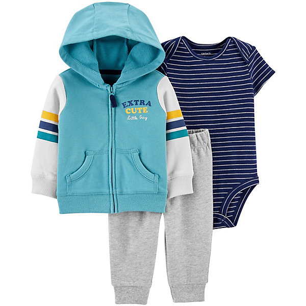 

Комплект carter’s: толстовка, боди и джинсы, Синий, Комплект carter’s: толстовка, боди и джинсы