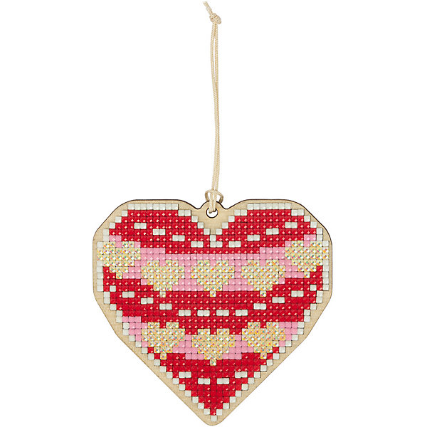 фото Алмазная мозаика-подвеска фрея "сердце", 9х8,5 см
