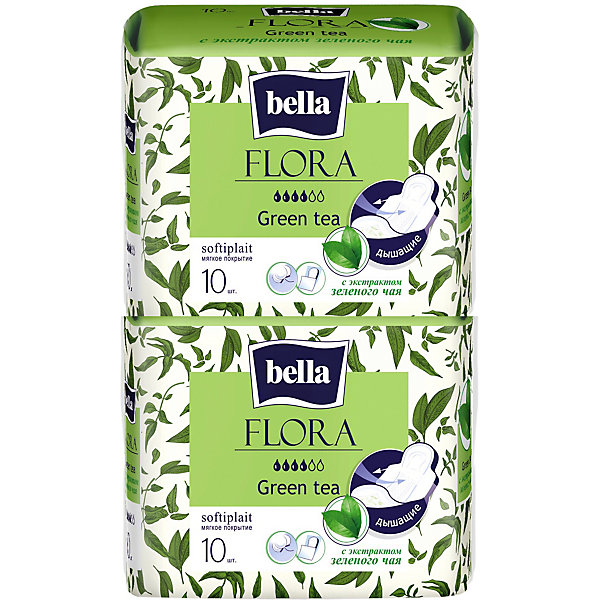 

Прокладки Bella Flora Green tea с экстрактом зеленого чая, 4 капли, 20 шт