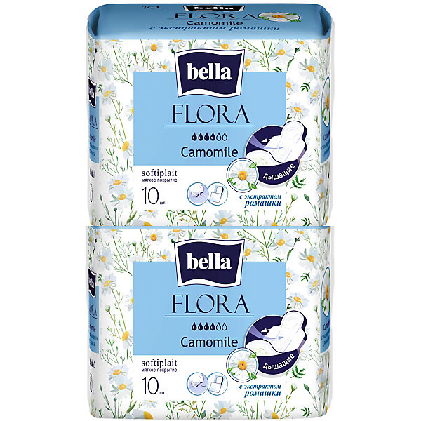 

Прокладки Bella Flora Camomile с экстрактом ромашки, 4 капли, 20 шт