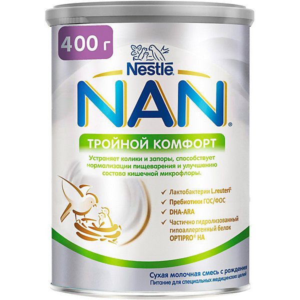 фото Молочная смесь nestle nan тройной комфорт, с 0 мес, 400 г