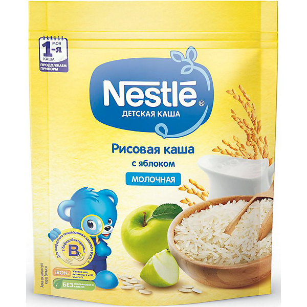 фото Молочная каша nestle рисовая с яблоком, с 4 мес, 220 г