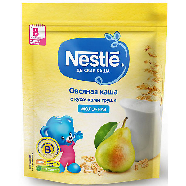 фото Молочная каша nestle овсяная с кусочками груши, с 8 мес, 220 г