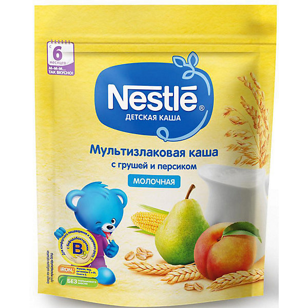 фото Молочная каша nestle мультизлаковая, с грушей и персиком, с 6 мес, 220 г