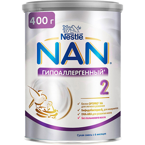 

Молочная смесь Nestle NAN гипоаллергенный 2, с 6 мес, 400 г