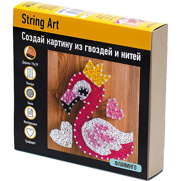 фото Набор для творчества string art lab фламинго